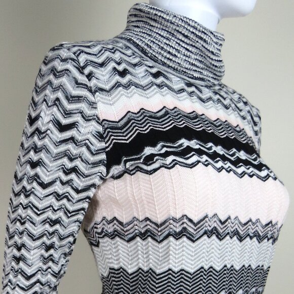 ECTETERA Chevron Knit Turtleneck Sweater SIZE Small - Picture 6 of 10